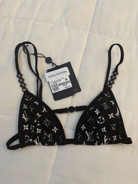 Louis Vuitton Blurry Monogram Bikini
Top With Jewel Straps 
NWT Size 36 US 4